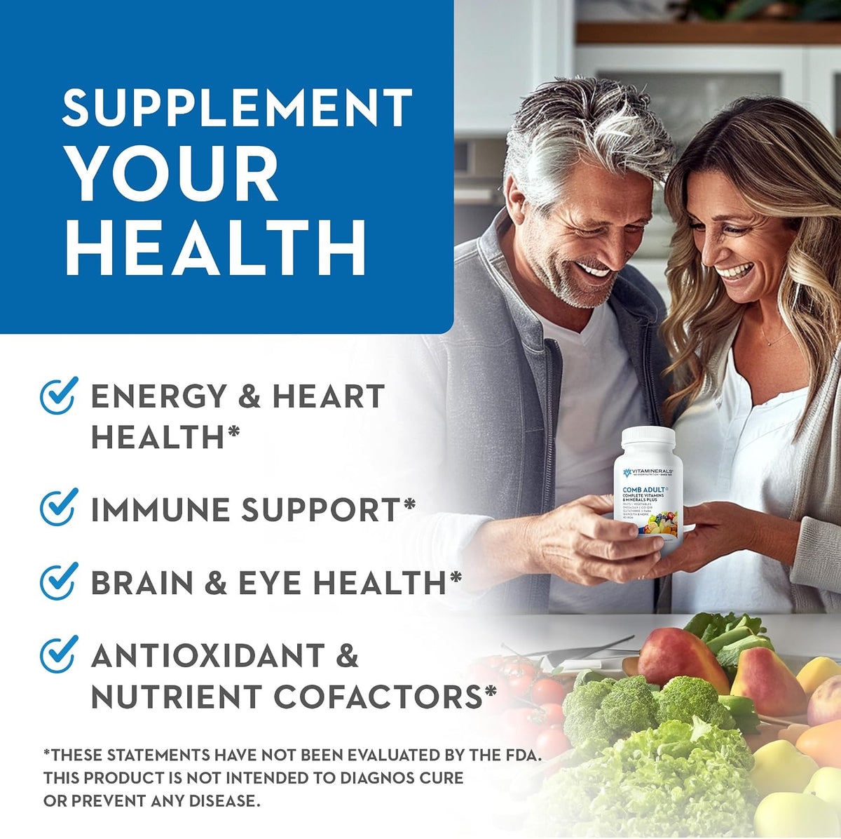 Vitaminerals CombAdult Comprehensive Vitamin & Mineral Formula (180 Veggie Capsules) - görsel 4