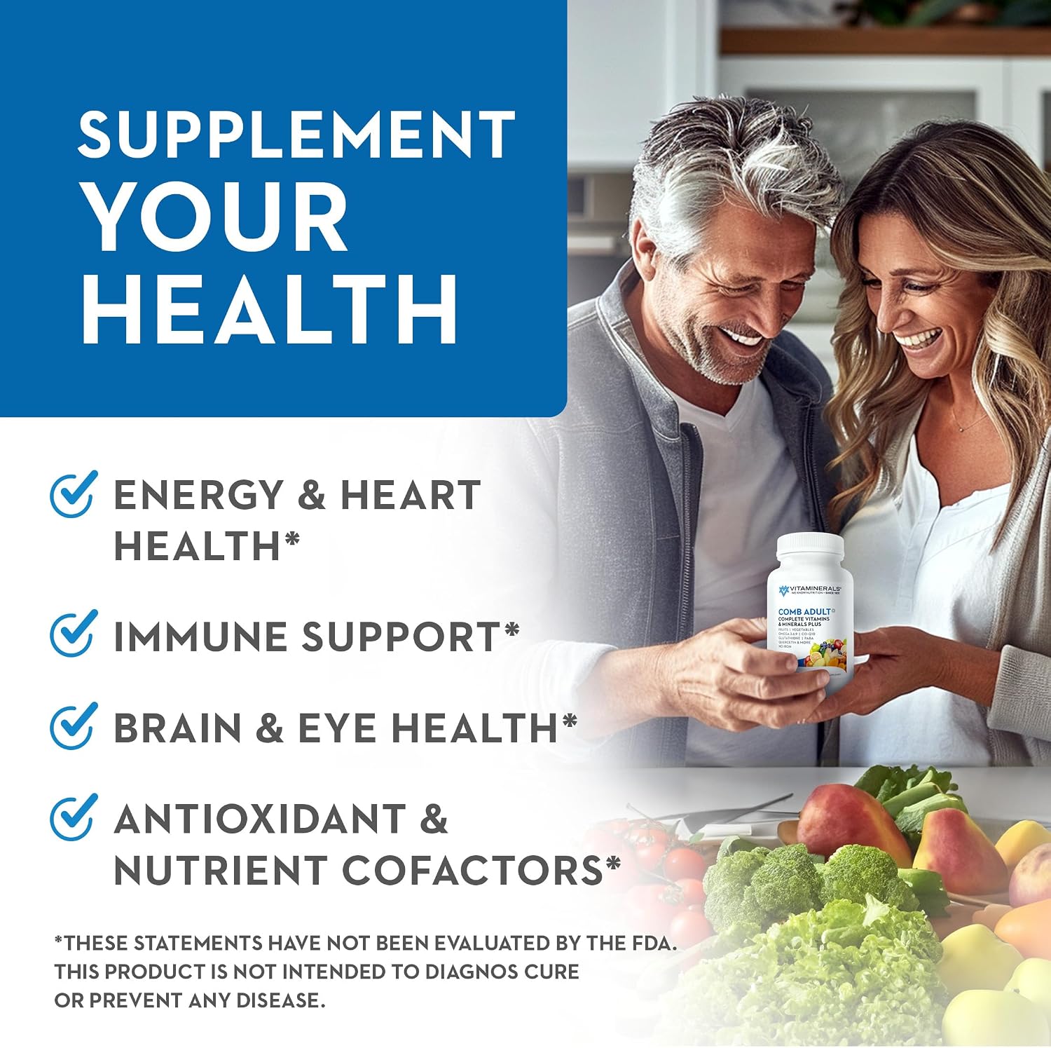 Vitaminerals CombAdult Comprehensive Vitamin & Mineral Formula (180 Veggie Capsules) - görsel 4