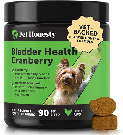 Pet Honesty Cranberry for Dogs Urinary Tract Support - Bacon Flavour, 90 Chews