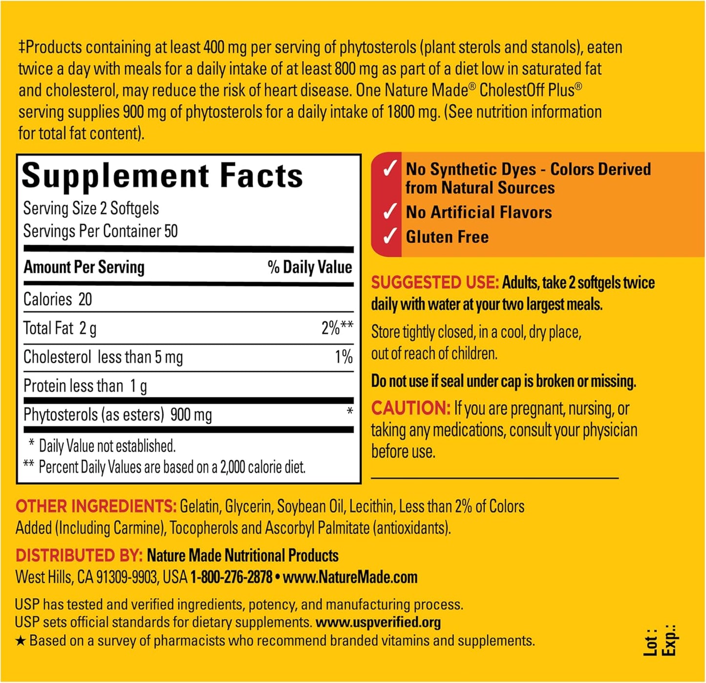 Nature Made CholestOff Plus, Dietary Supplement for Heart Health Support, 100 Softgels - görsel 7