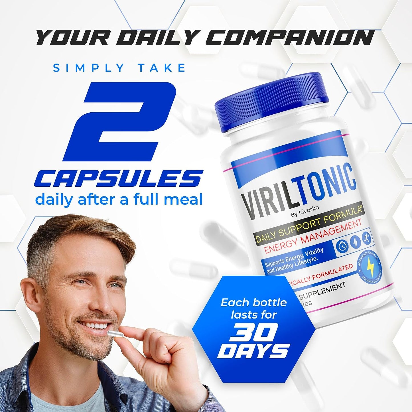Viriltonic Advanced Support Formula Capsules - 5 Pack (300 Capsules) - görsel 3