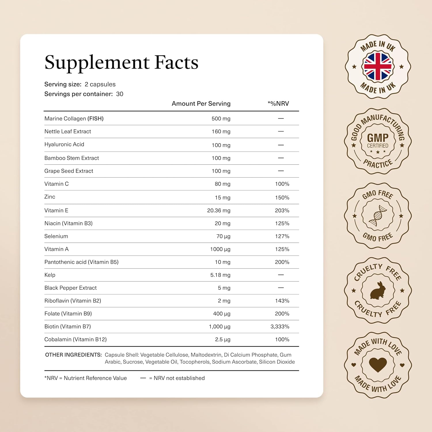 18-in-1 Hair Growth Supplement – Collagen, Biotin, Silica, Nettle & More - görsel 8