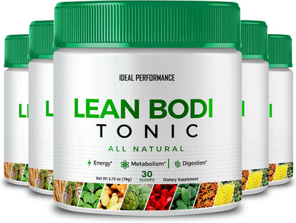 Lean Bodi Tonic Powder Official Formula, LeanBodi Tonic All Natural - Maximum Strength with Vitamin B6, BCAA, LeanBodi Powder Support, Lean Bodi Advanced Formula Reviews (5 Pack)