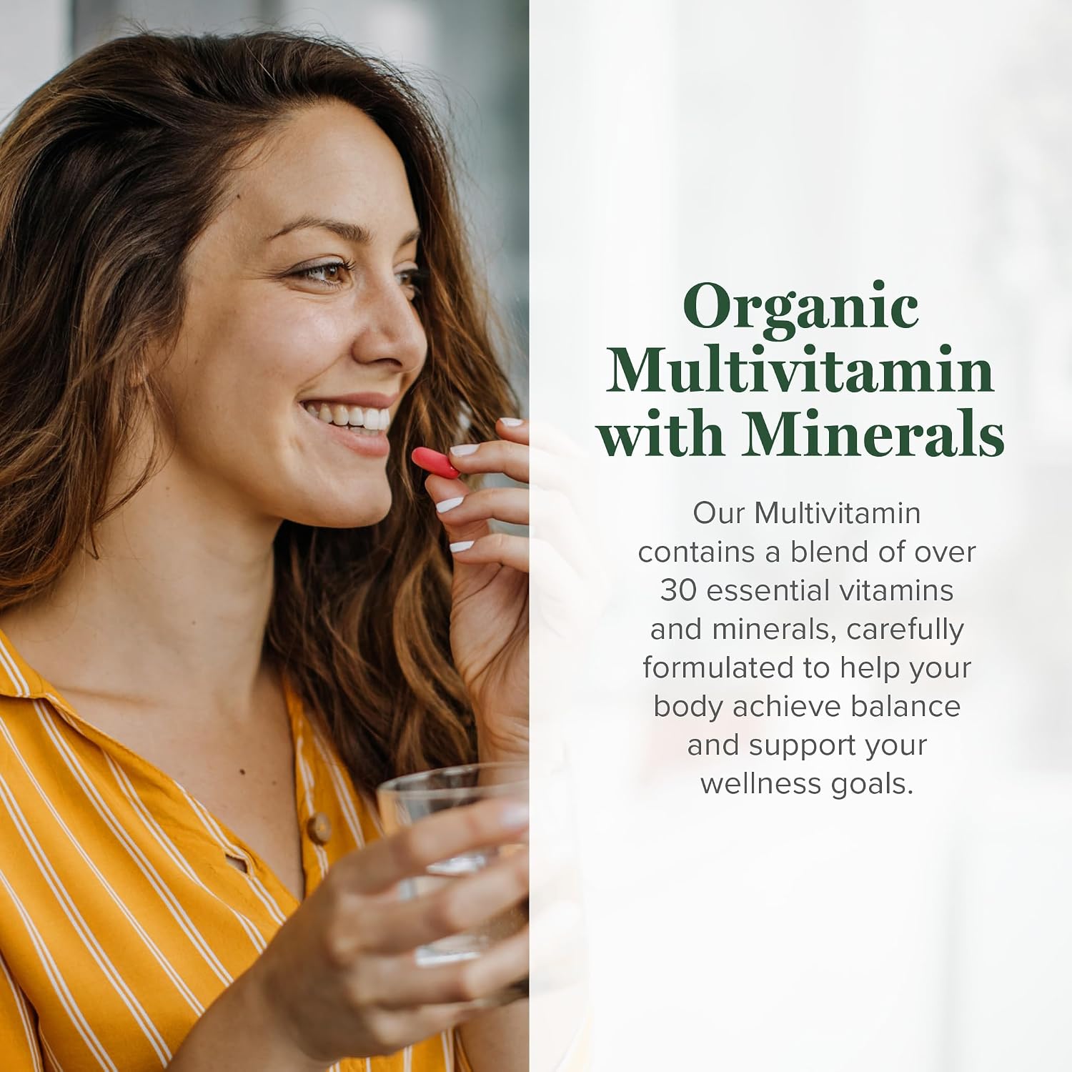 Global Healing Centre USDA Organic Multivitamin for Women & Men - Vitamins A, C, D & More - Complete Daily Multi Vitamin Nourishment (120 Capsules) - görsel 2