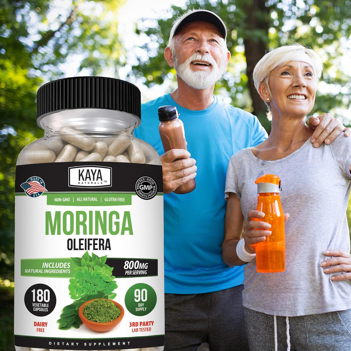 Kaya Naturals Moringa Leaf Extract - Complete Greens Superfood Supplement - Pure Miracle Tree Moringa - Boost Energy Naturally - Nutrient Dense Vitamins for Adult - 180 Veggie Count - görsel 8