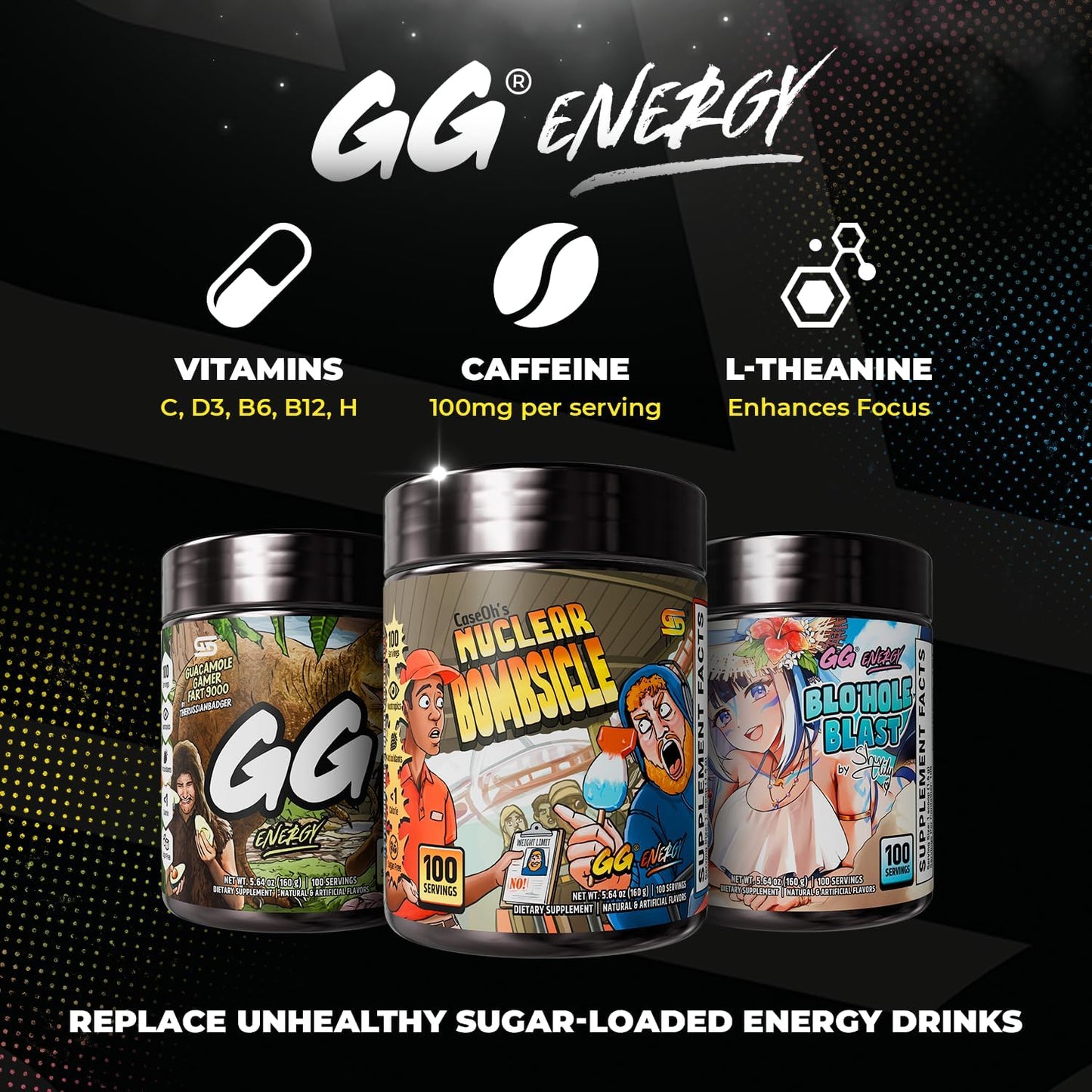 Gamer Supps GG Energy CaseOh's Nuclear Bombsicle - Keto Friendly Energy & Nootropic Powder Drink (100 Servings) - görsel 5