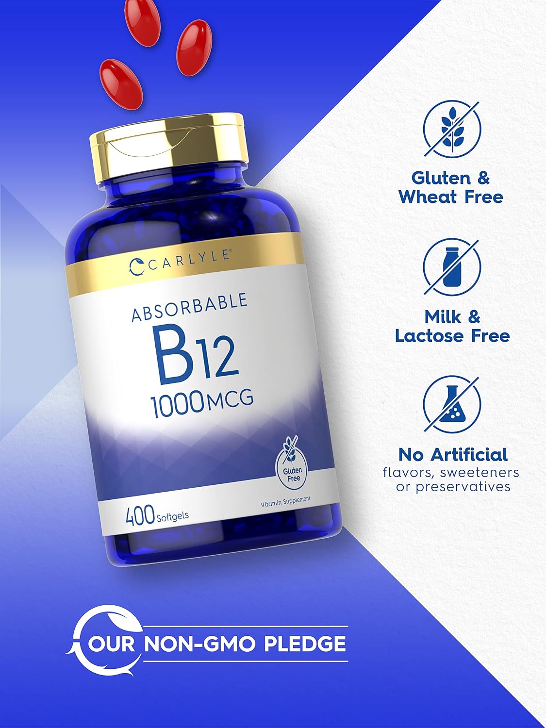 Carlyle Vitamin B12 1000mcg Absorbable Softgels - 400 Count - görsel 4