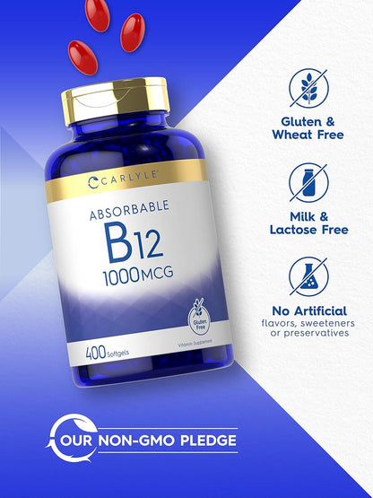 Carlyle Vitamin B12 1000mcg Absorbable Softgels - 400 Count