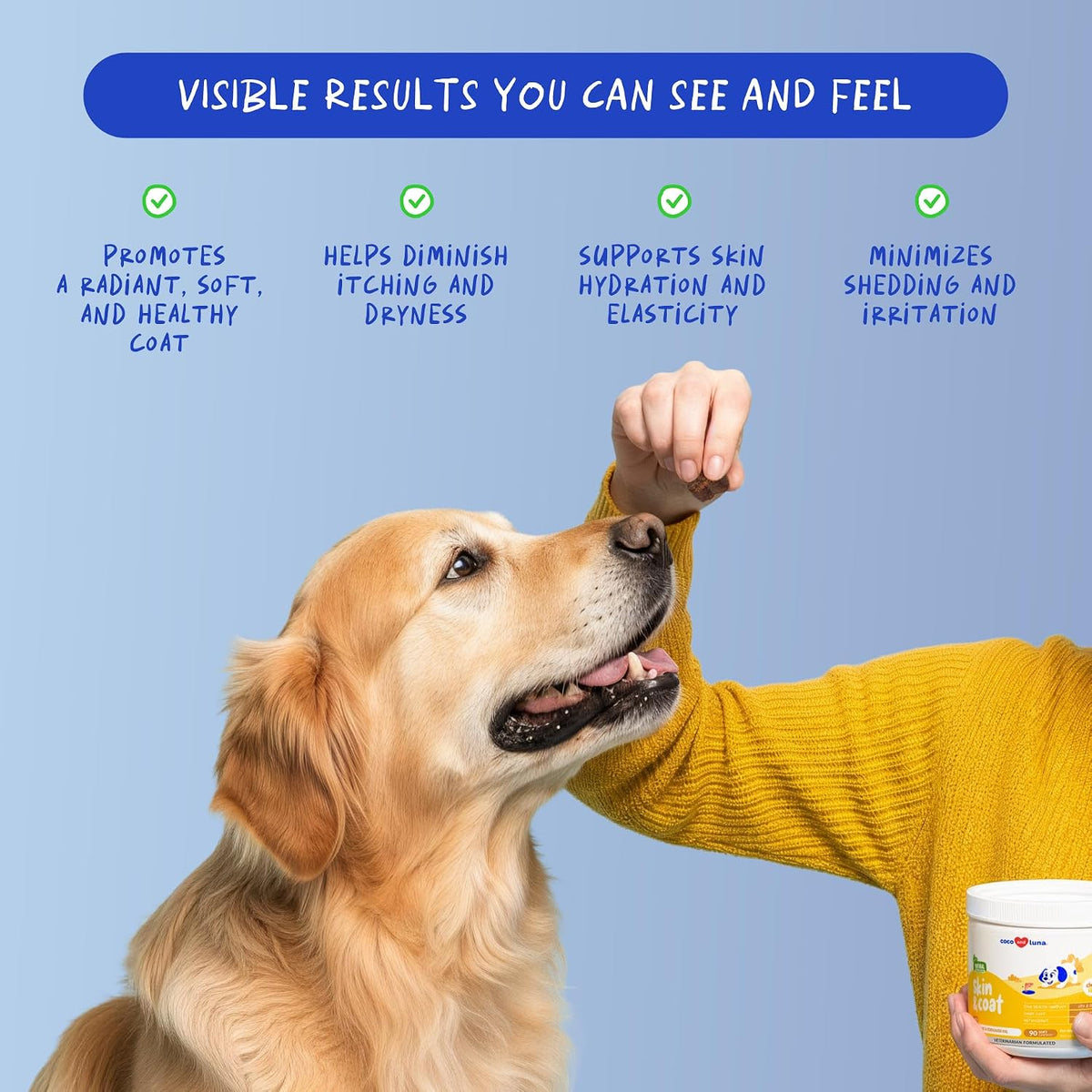 Omega 3 Fish Oil for Dogs - with Omega 3, 6, and 9, Vitamin E for Dog Moulting, Itchy, Dry Skin, Joint & Heart Support (Soft Chews) - görsel 3