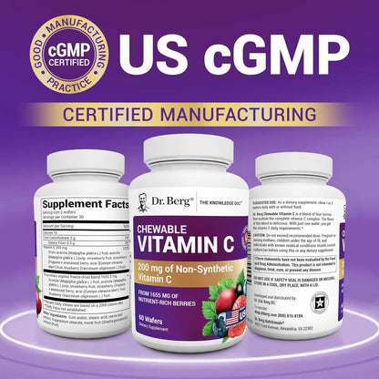 Dr. Berg Chewable Vitamin C Complex – Organic Berry Vitamin C Wafers