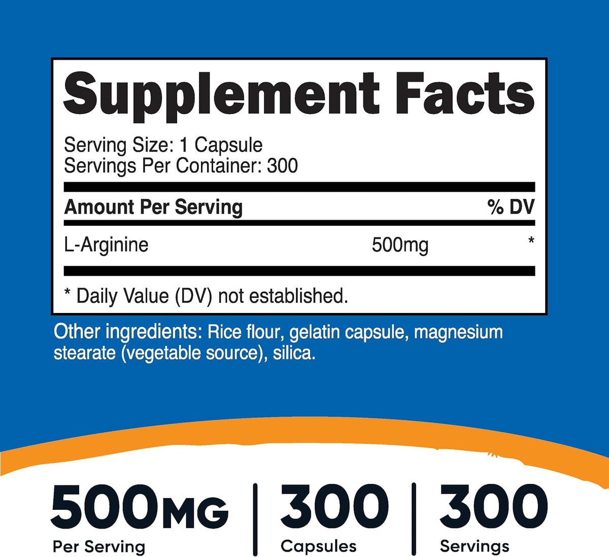 Nutricost L-Arginine 500mg, 300 Capsules - Gluten-free and Non-GM - görsel 2