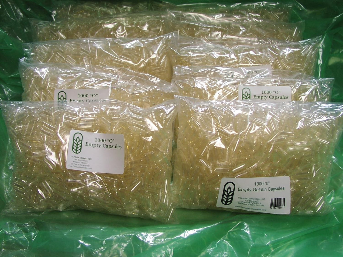 Capsule Connection 10,000 Bulk Wholesale Empty Gelatine Capsules, "0" size, 10 1000 count bags - görsel 1