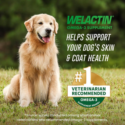 Nutramax Welactin Canine Softgels – Omega 3 Supplement for Dogs (120 count)