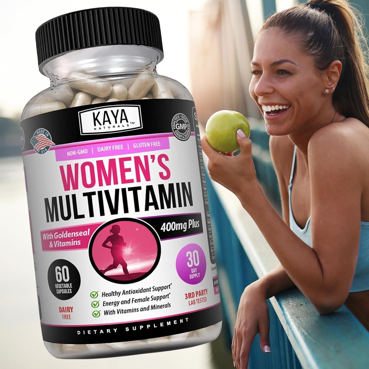 Kaya Naturals Women's Multivitamin – Overall Health, Antioxidant & Immune Support with Vitamins A, C, D, E, Biotin, Folic Acid & Multi-Mineral - görsel 7