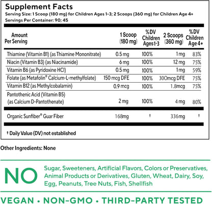 You+yours Tasteless B Complex Powder for Children - B1, B3, B5, B6, Methylfolate and Methyl B12
