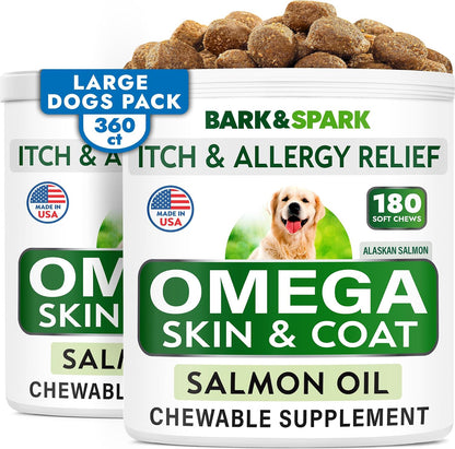 BARK&SPARK Omega-3 for Dogs - 360 Fish Oil Chews