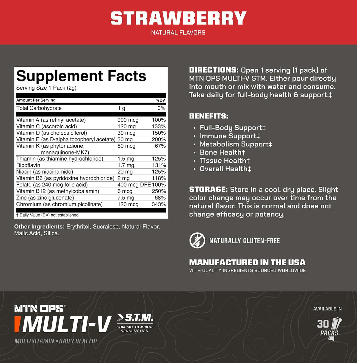 MTN OPS Multi-V STM On-the-Go Daily Multivitamin, 30 Servings - görsel 9