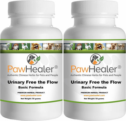 Urinary Free The Flow-Basic - Bladder Stone Support for Dogs - 2 Pack (50g each) - Herbal Powder