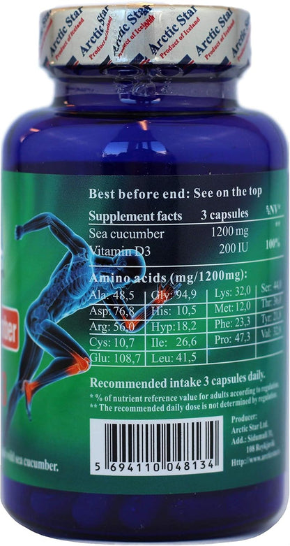 Arctic Star - Sea Cucumber with Vitamin D3 Capsules, 90 Count