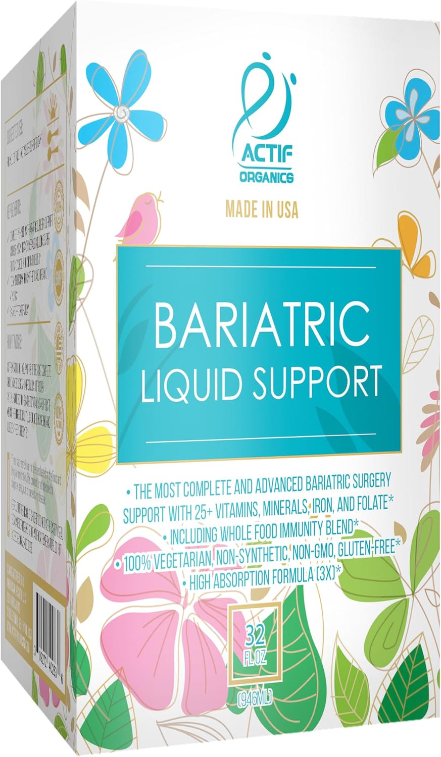 Actif Organic Bariatric Liquid Support – Advanced Formula with 25+ Organic Vitamins & Minerals, Non-GM, 946 ml - görsel 5
