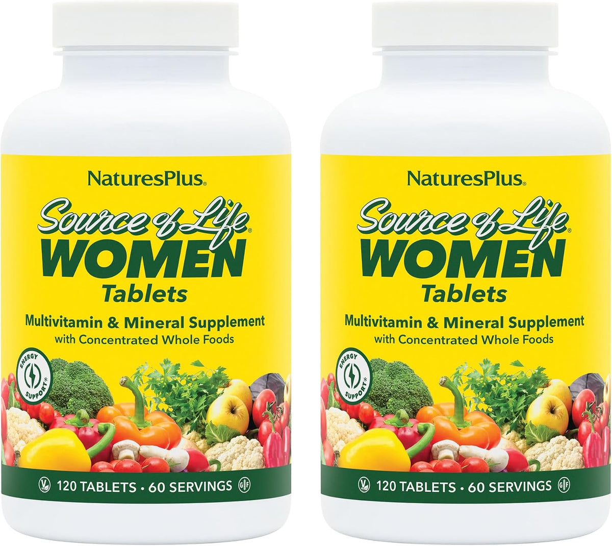 NaturesPlus Source of Life Women - 120 Tablets - Multivitamin & Mineral Supplement with Iron, Calcium, Folate & Lutein - Gluten Free, Vegetarian - görsel 8