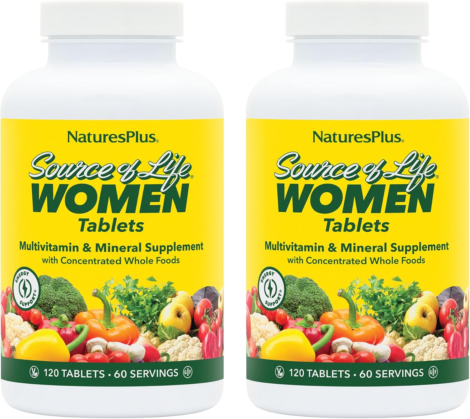 NaturesPlus Source of Life Women Multivitamin & Mineral Supplement - Pack of 2 (120 Tablets Each) - görsel 1