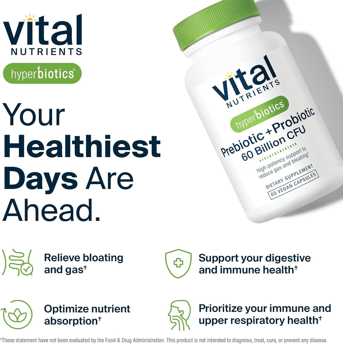 Hyperbiotics Vital Nutrients Prebiotic and Probiotic – 60 Billion CFU, 60 Vegan Capsules - görsel 7