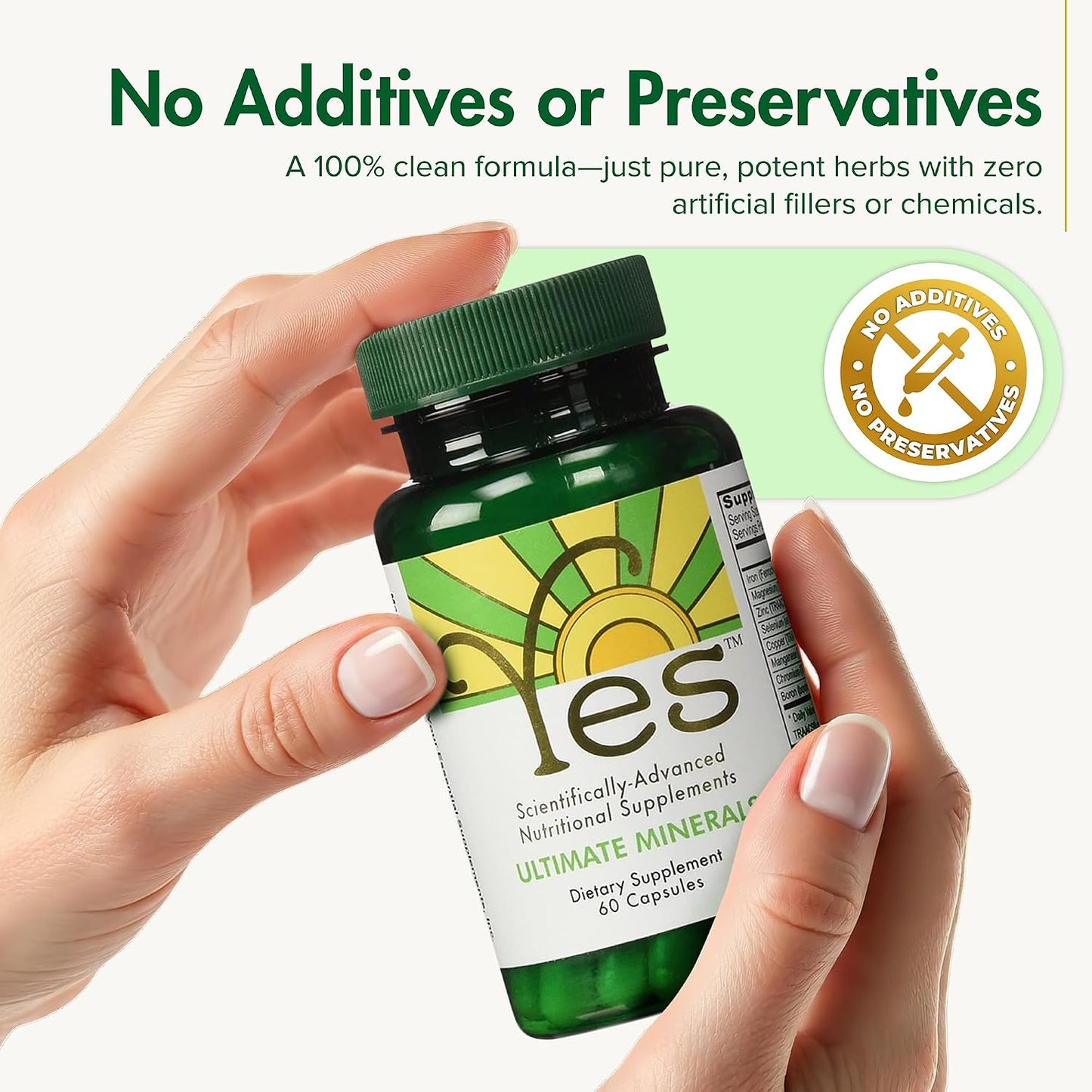 YES Chelated Magnesium and Zinc Multimineral (TRAACS) – 60 Vegan Capsules - görsel 3