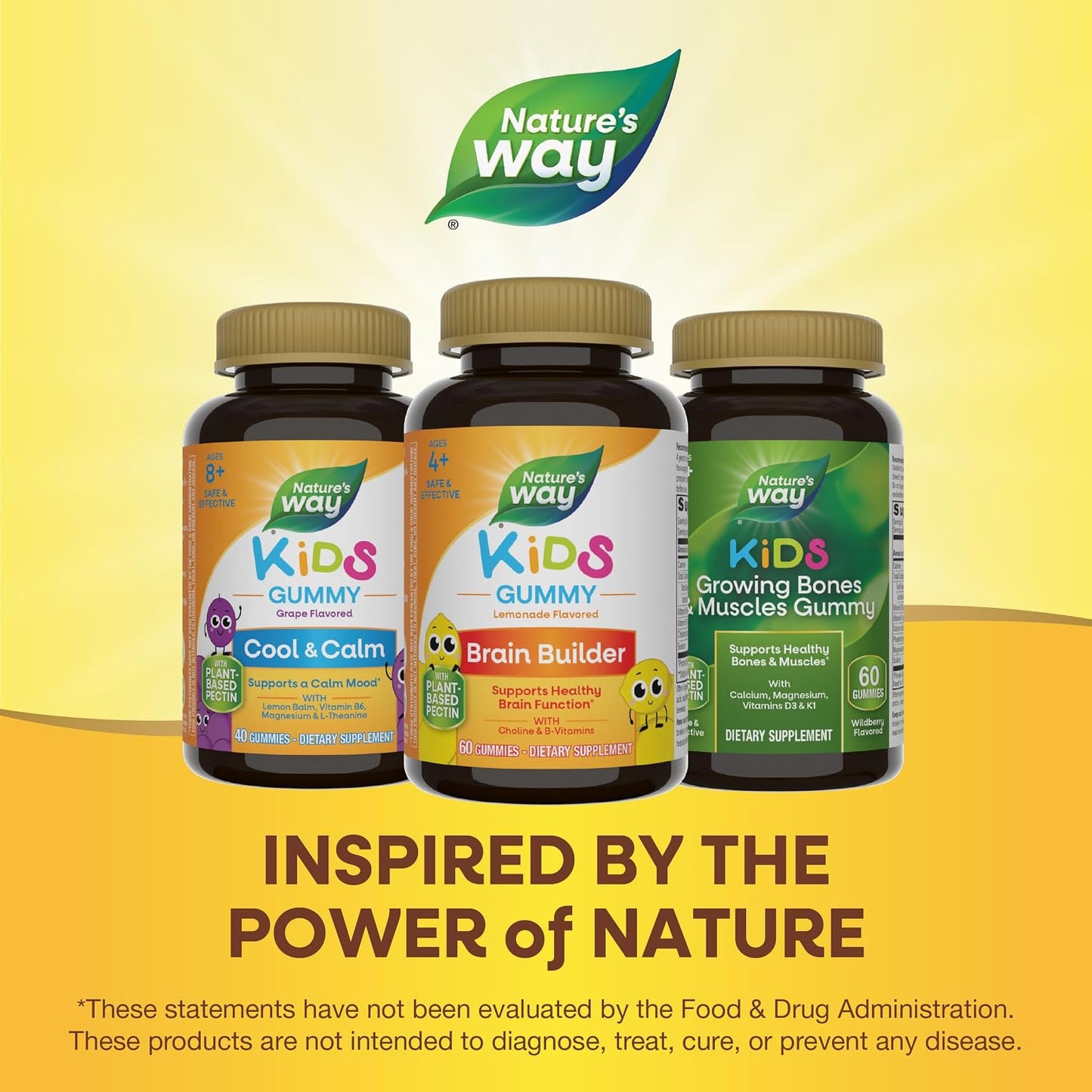 Nature's Way Kids Brain Supplement Gummies – Supports Healthy Brain Function, Lemonade Flavoured, 60 Gummies - görsel 7