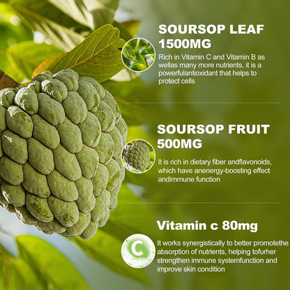 Menkru Organic Soursop Bitters Liquid Multivitamin Drops – Pure Graviola Extract with Vitamin C, Immune & Skin Support, Sugar and Gluten-free, 59 ml