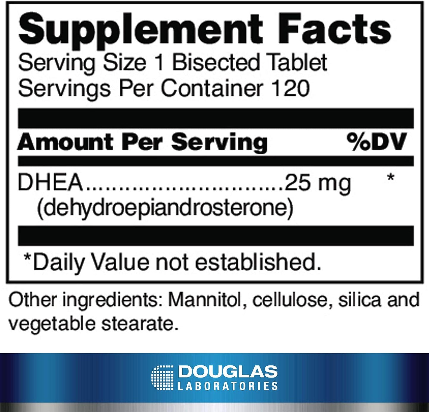 Douglas Laboratories DHEA 25 mg Dissolvable Tablets - 120 Tablets - görsel 2