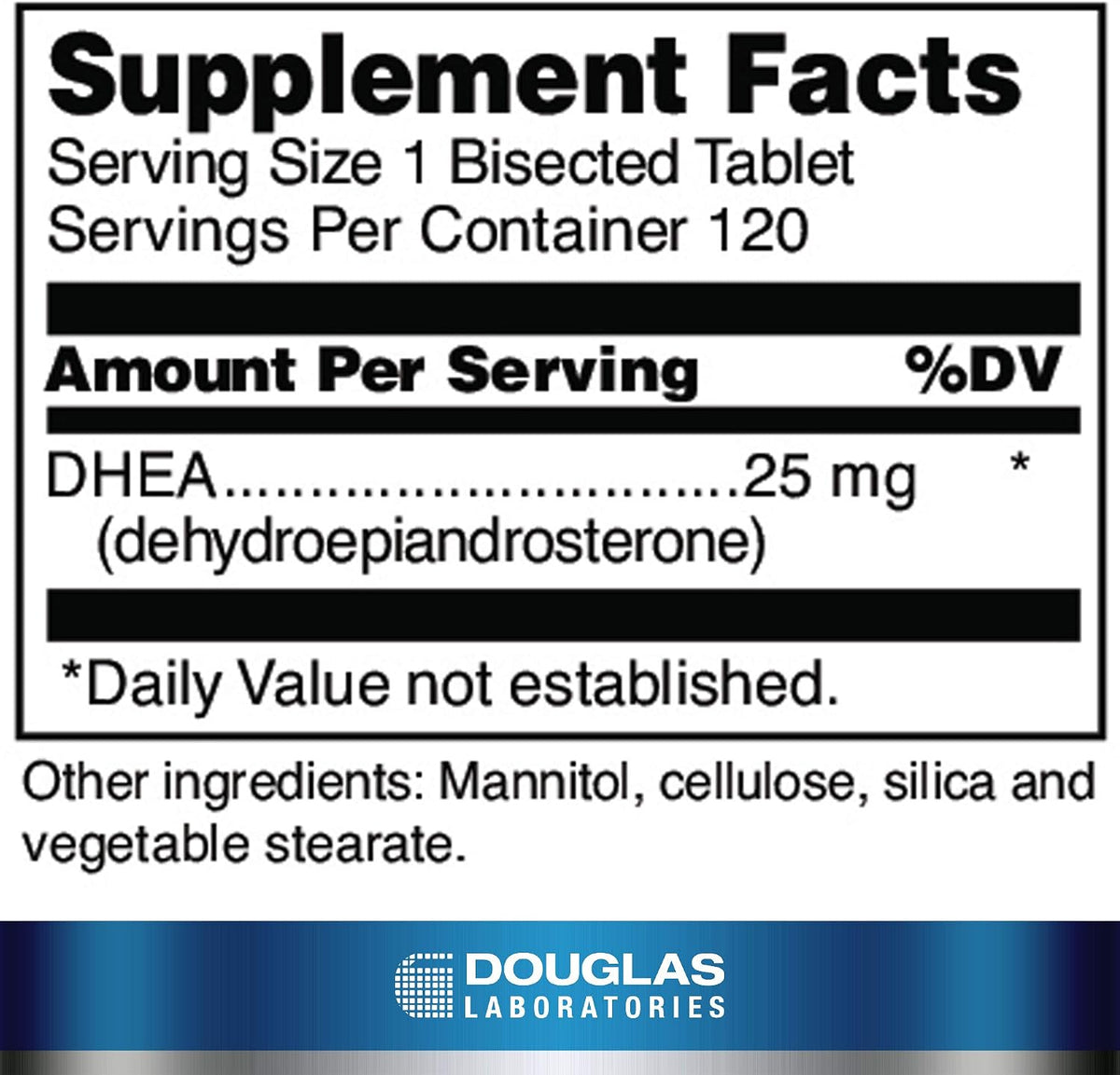 Douglas Laboratories DHEA 25 mg Dissolvable Tablets - 120 Tablets - görsel 2
