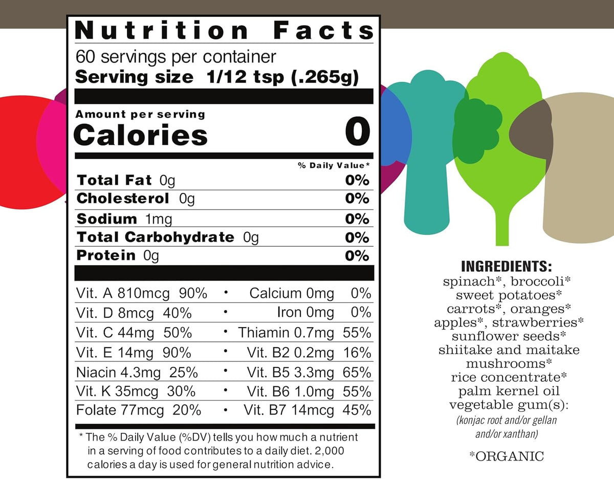 ENOF Organic Fruit and Vegetable Powder Supplement for Kids & Adults - 10 Clean Ingredients, 360 Servings, Gluten & GMO Free - görsel 3