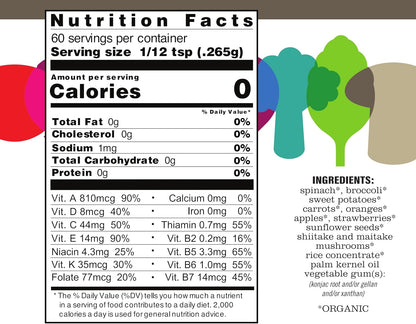 ENOF Organic Fruit and Vegetable Powder Supplement for Kids & Adults - 10 Clean Ingredients, 360 Servings, Gluten & GMO Free