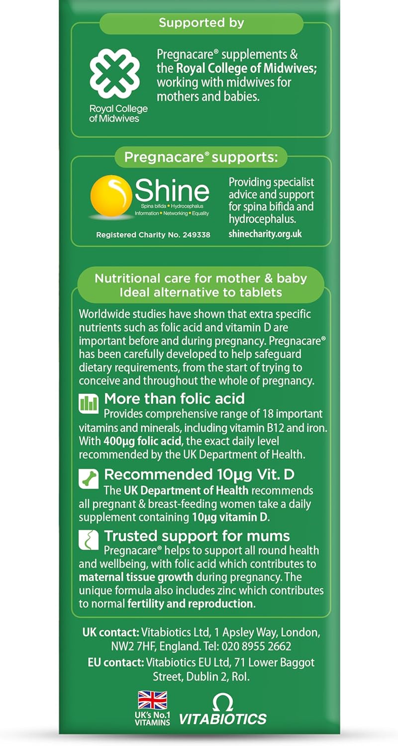 Vitabiotics Pregnacare Liquid – Prenatal Supplement with Folic Acid & Vitamin D, 200 ml - görsel 6