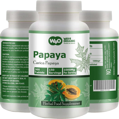 Papaya Leaf Extract Tablets 1000mg – 300 Tablets – Immune & Digestive Support