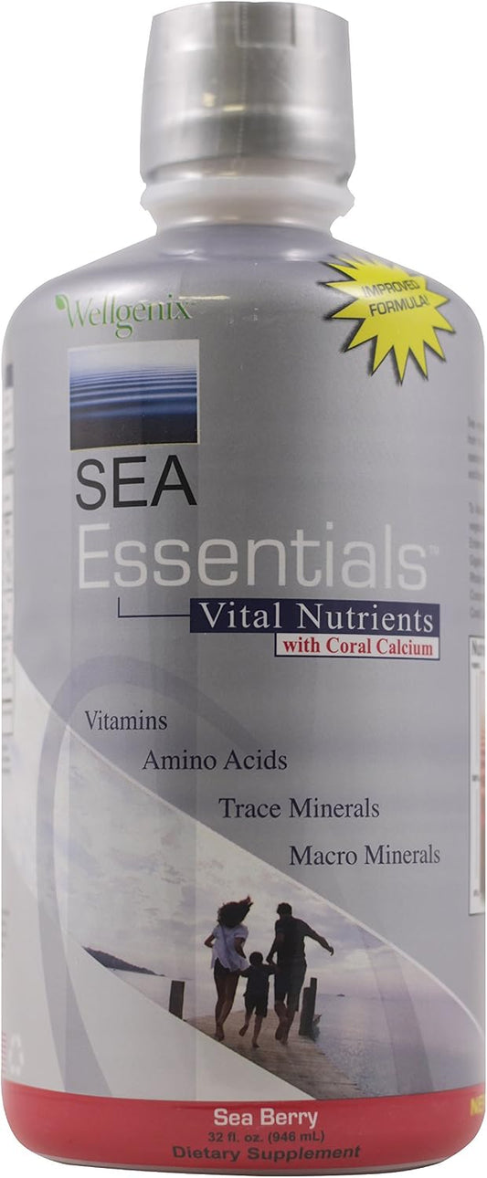 Wellgenix Sea Essentials Liquid Trace Minerals with Coral Calcium, 946 ml