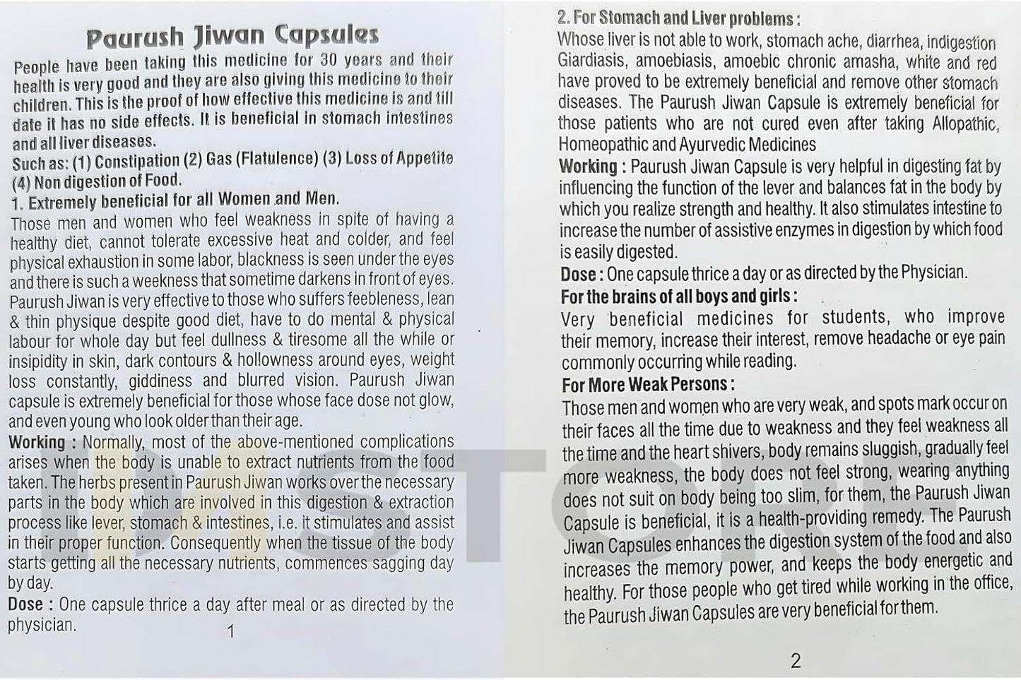 Paurush Jiwan Capsule - Pack of 2 (60 Capsules) - görsel 6