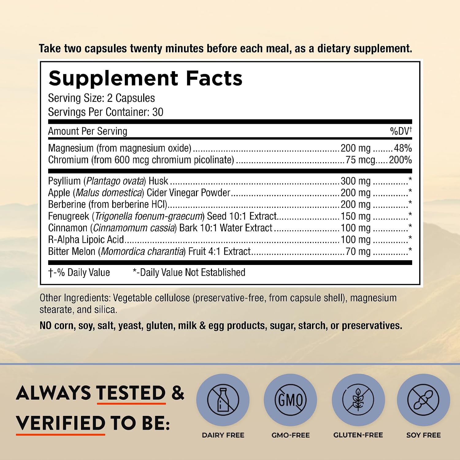 Mt. Angel Vitamins Blood Sugar Support Supplement with Berberine, Cinnamon and Apple Cider Vinegar - 60 Capsules - görsel 5