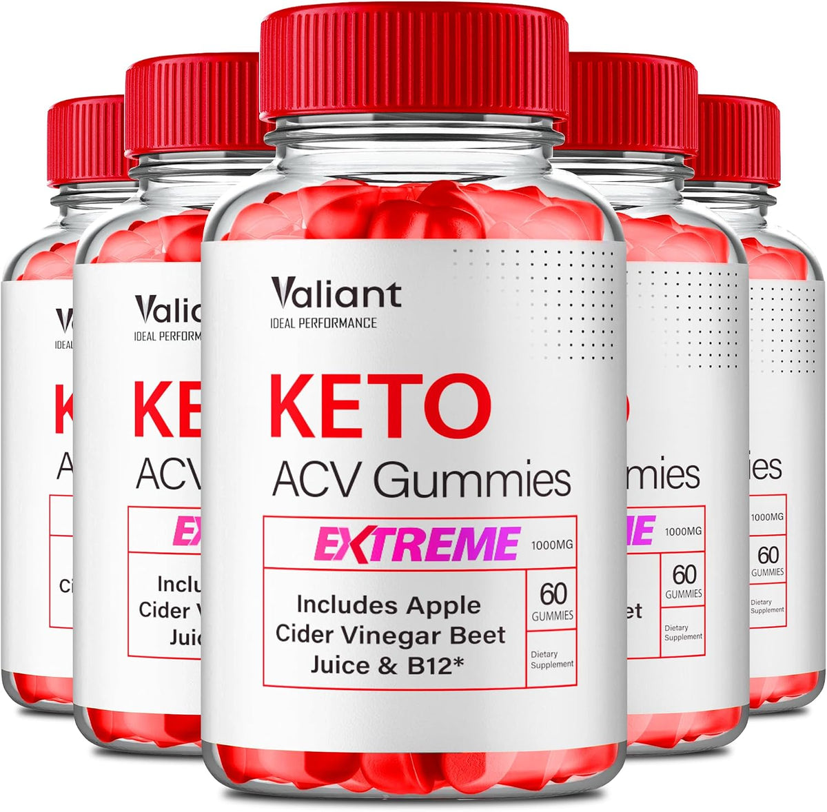 IDEAL PERFORMANCE Valiant Gummies - Maximum Strength, All Natural Support for Overall Health Wellness (5 Pack) - görsel 1