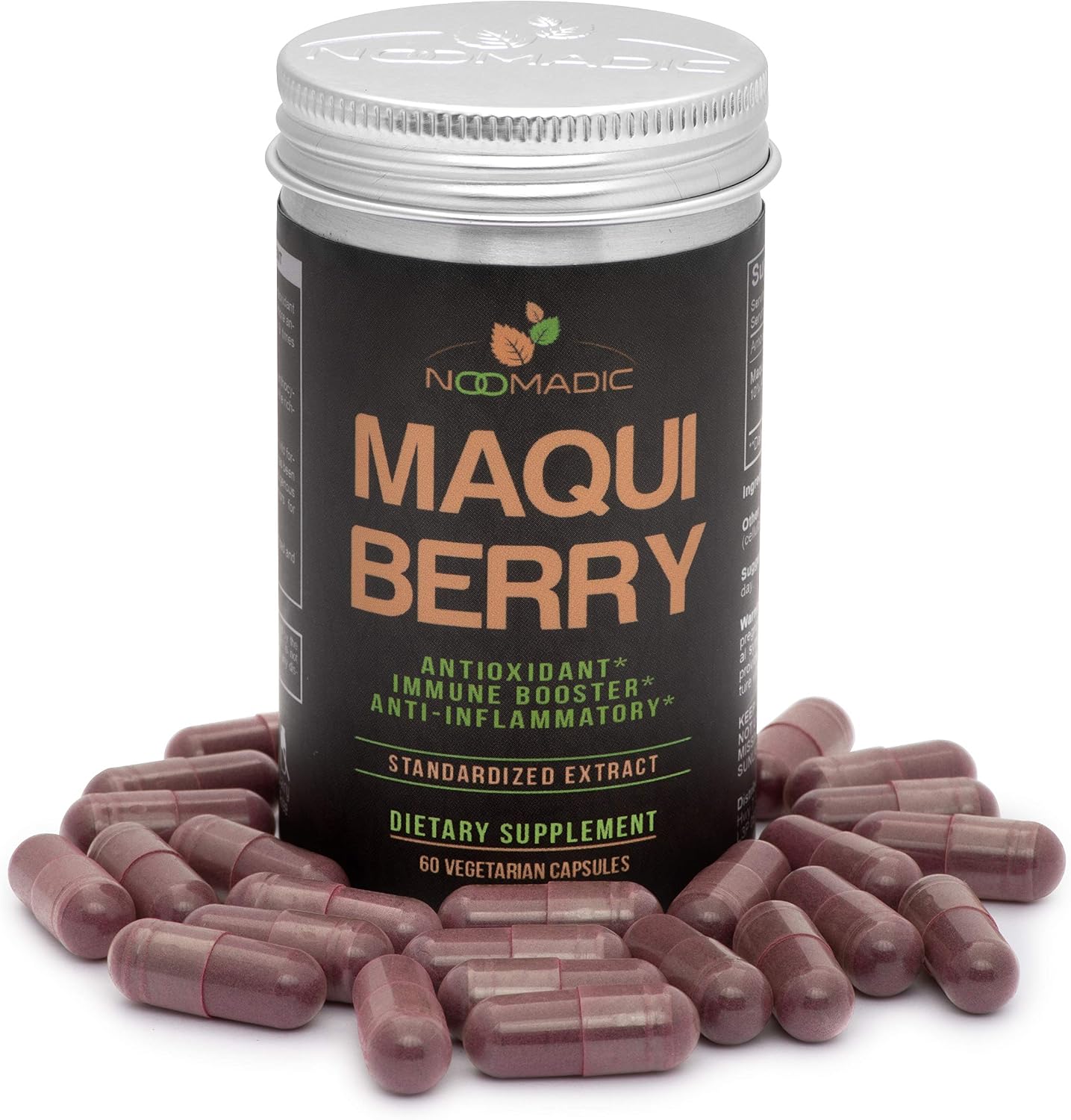 Maqui Berry, 60 Capsules | 500mg Each, Antioxidant (High ORAC), Immune System Support, Supports Dry Eyes (Supports Tear Production), Standardised Extract (10% Anthocyanins) - görsel 1