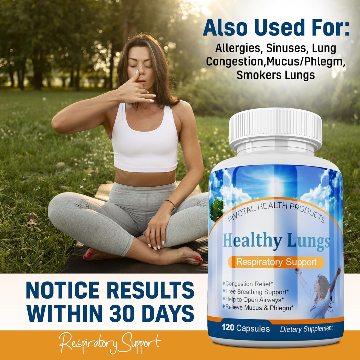 Healthy Lungs - All Natural Lung Support Supplement, 120 Capsules - görsel 6