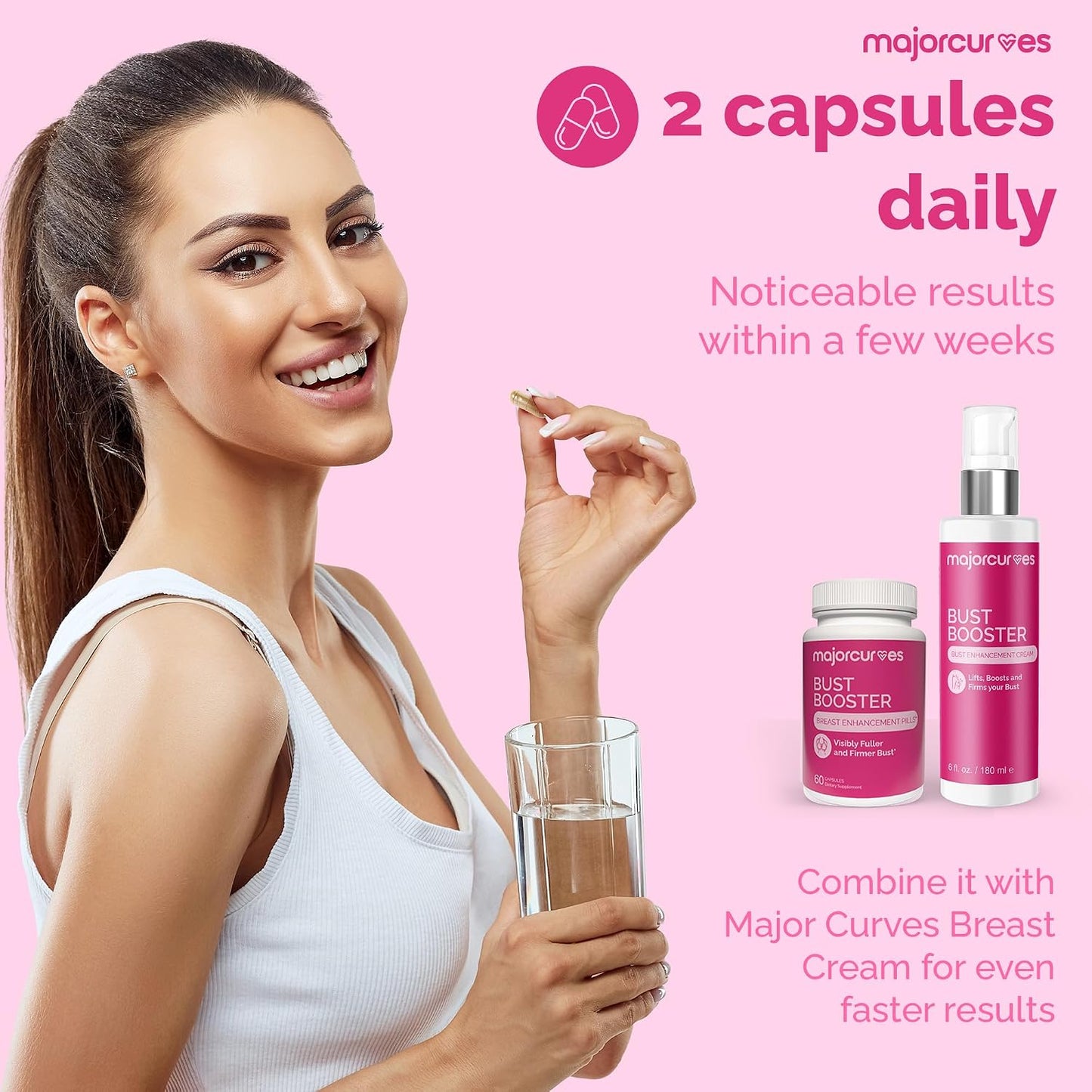 Bust Booster Breast Enhancement Pills – Natural Supplement for Breast Fullness, Firmness, Curvy Silhouette, and Cleavage Volume – Made in the USA - görsel 6