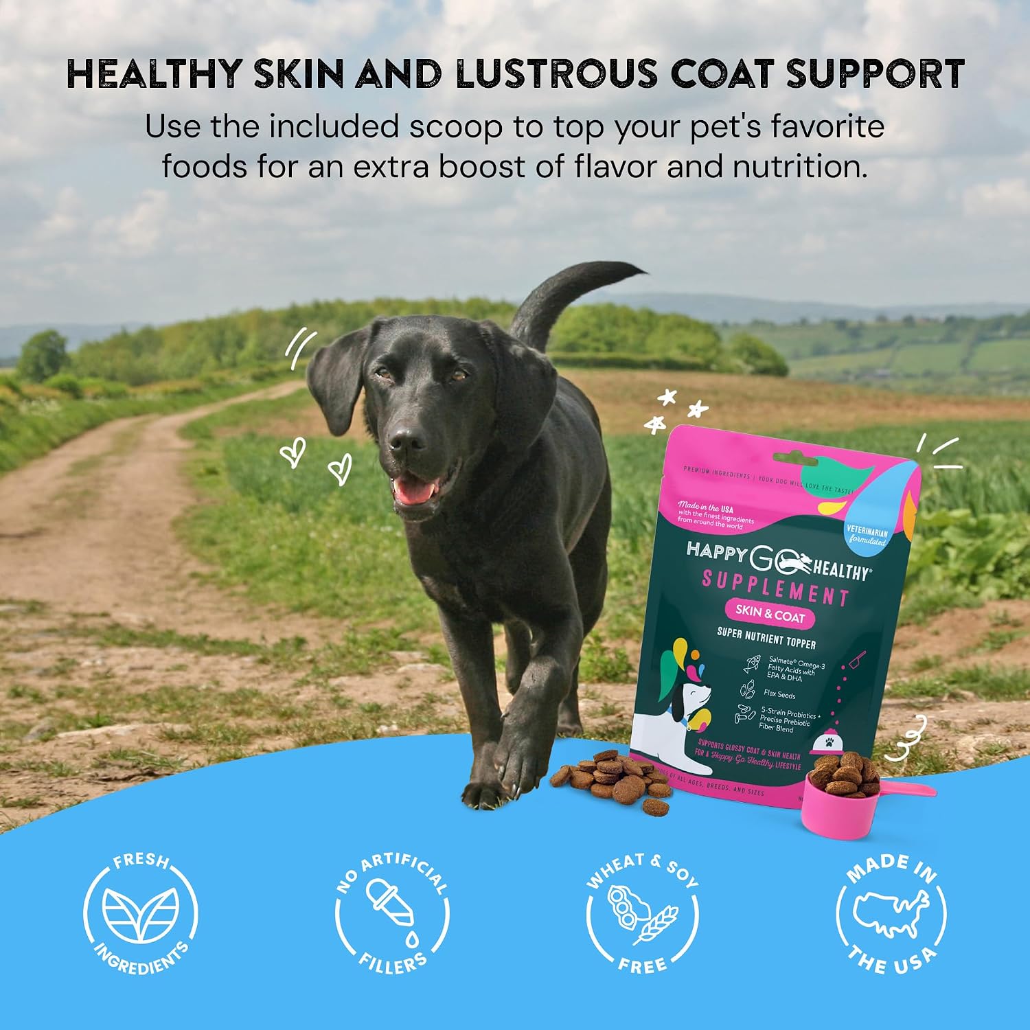 Skin & Coat Supplements for Dogs | Dog Itching Skin Relief & Promotes Shiny Skin Coat for Dogs | Rich in Omega 3 All-Natural Ingredients Tasty Kibble Dog Food Topper | 21 Count Pack - görsel 4