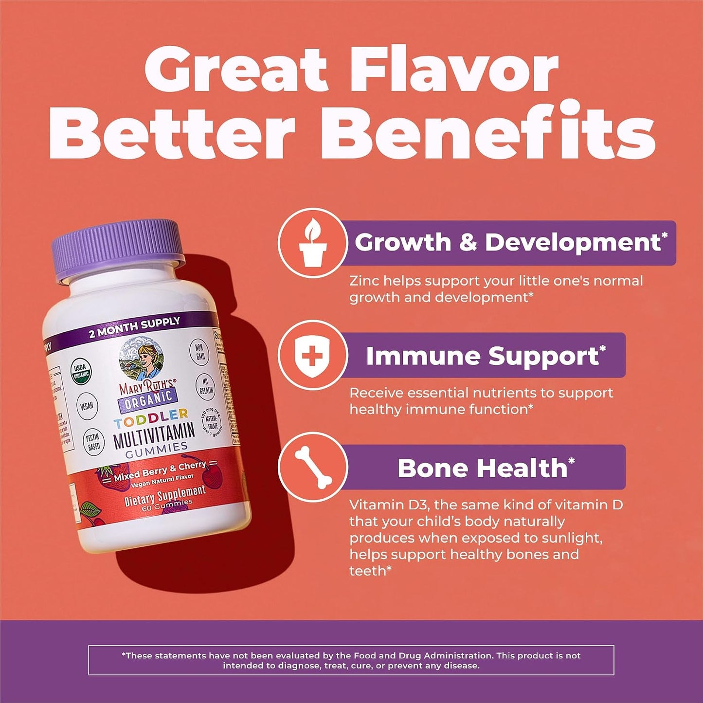 MaryRuth's Organic Toddler Multivitamin Gummies | 60 Count (60-Day Supply) - görsel 4