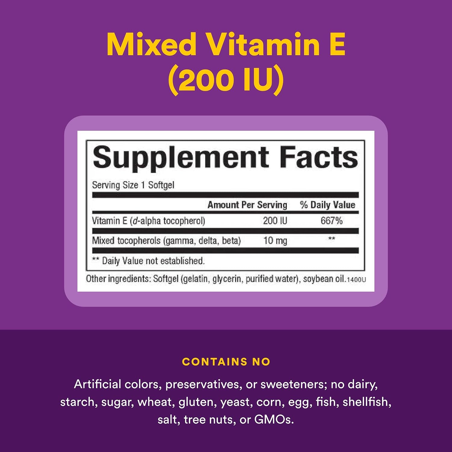Natural Factors Mixed Vitamin E 134 mg (200 IU) - 90 Softgels - görsel 4
