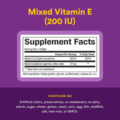 Natural Factors Mixed Vitamin E 134 mg (200 IU) - 90 Softgels