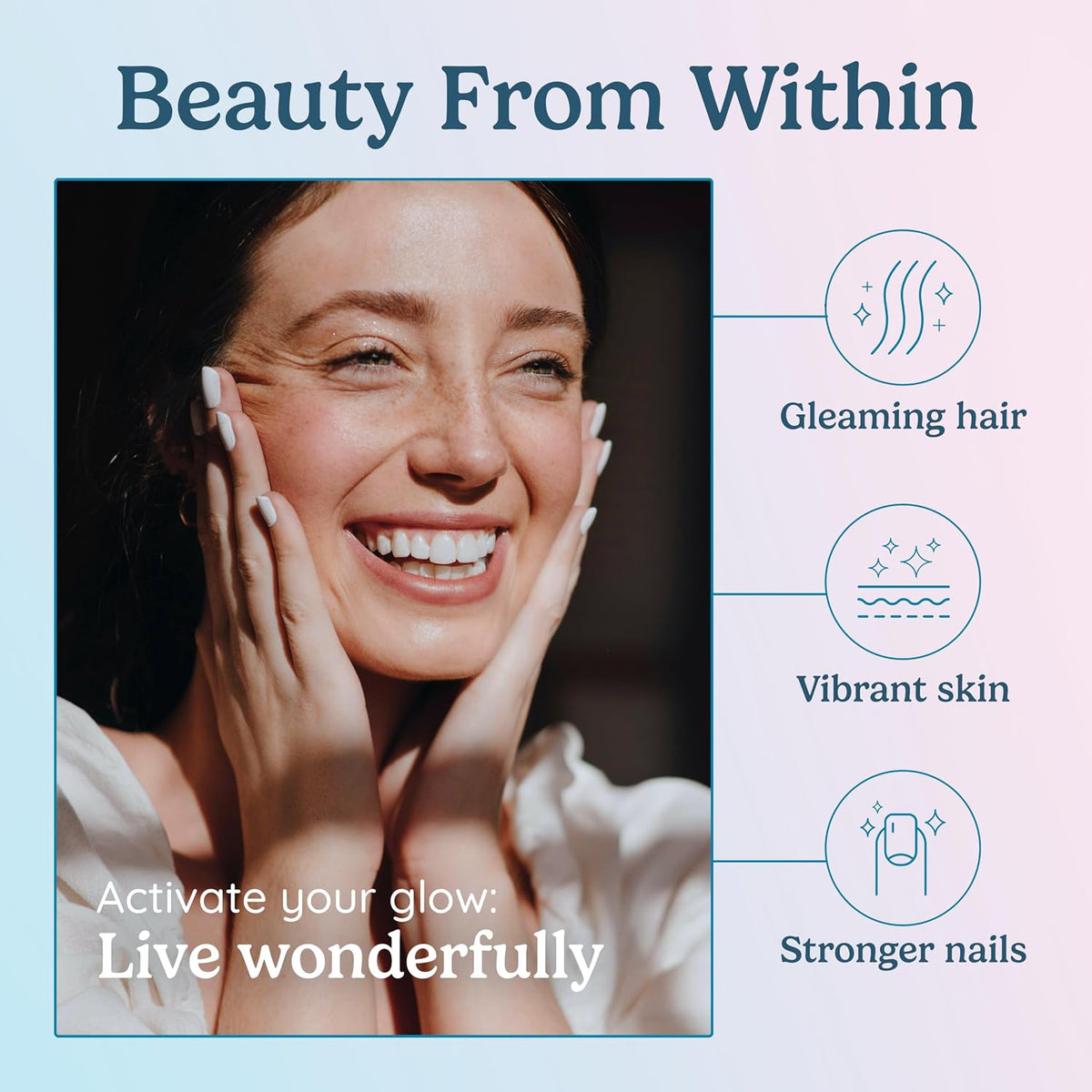 WONDERCOW Hair Skin and Nails Vitamins with Bovine Colostrum, Collagen, Hyaluronic Acid, Biotin, Zinc & Lactoferrin - görsel 5