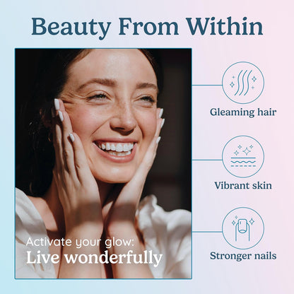 WONDERCOW Hair Skin and Nails Vitamins with Bovine Colostrum, Collagen, Hyaluronic Acid, Biotin, Zinc & Lactoferrin