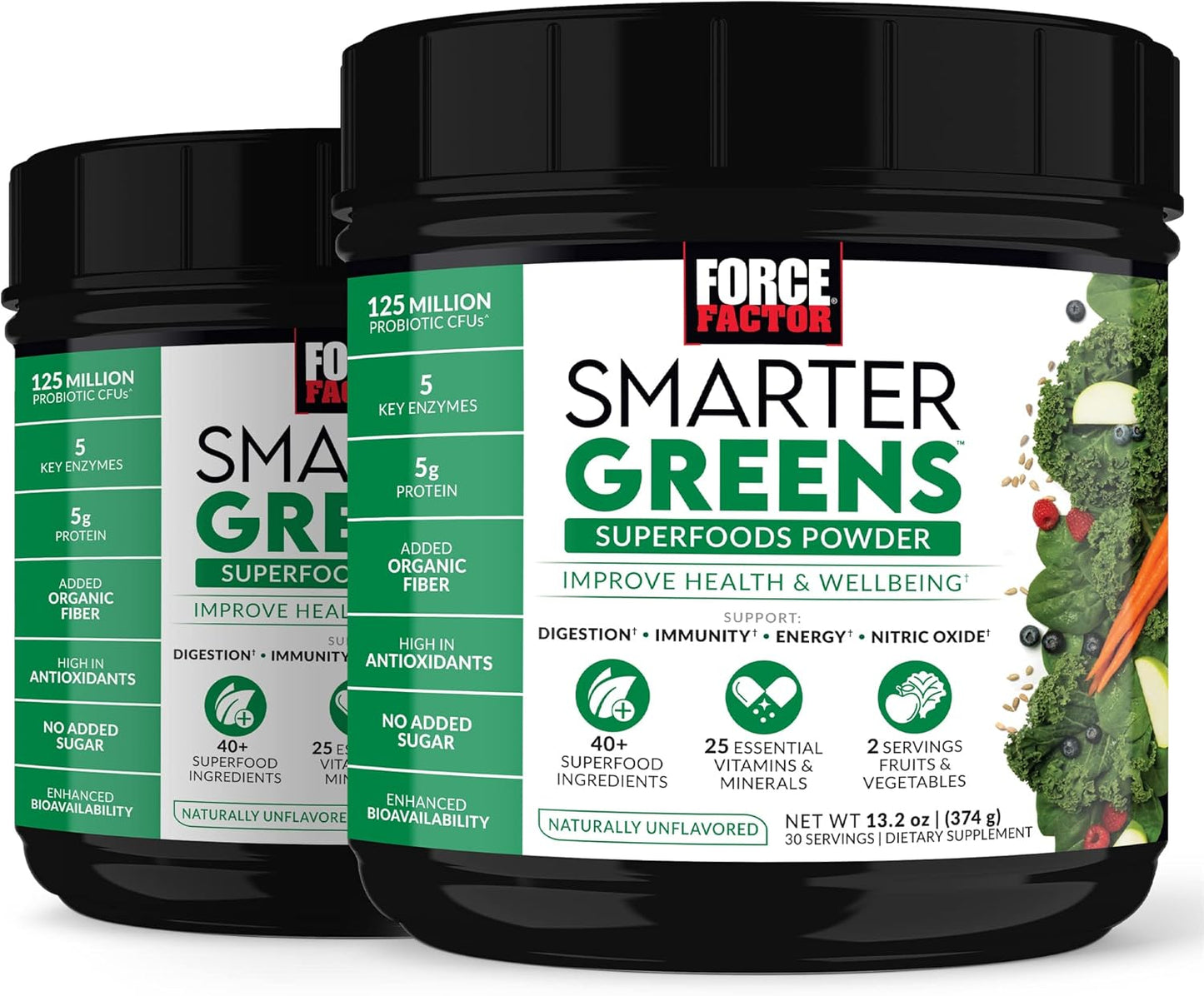 Force Factor Smarter Greens Superfoods Powder – 2-Pack (60 Servings) - görsel 1